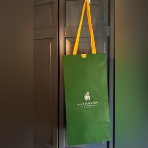 REDUCED again! Goyard Green Shopping Bag with Yellow Handles and original ribbon